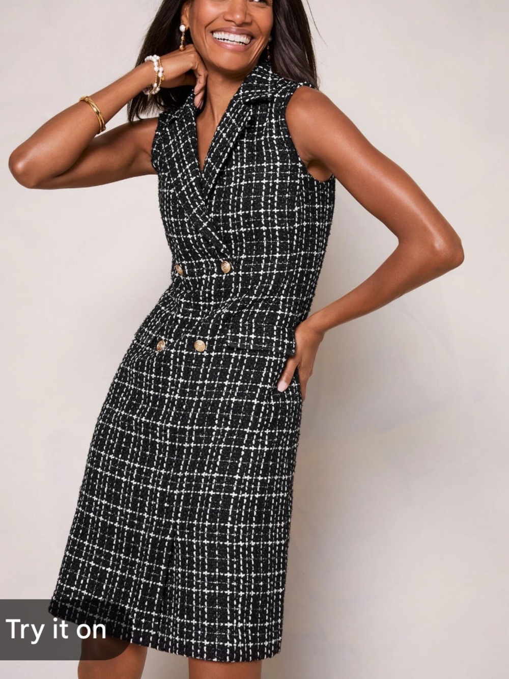 Talbots 14 Tweed Double Breasted Dress